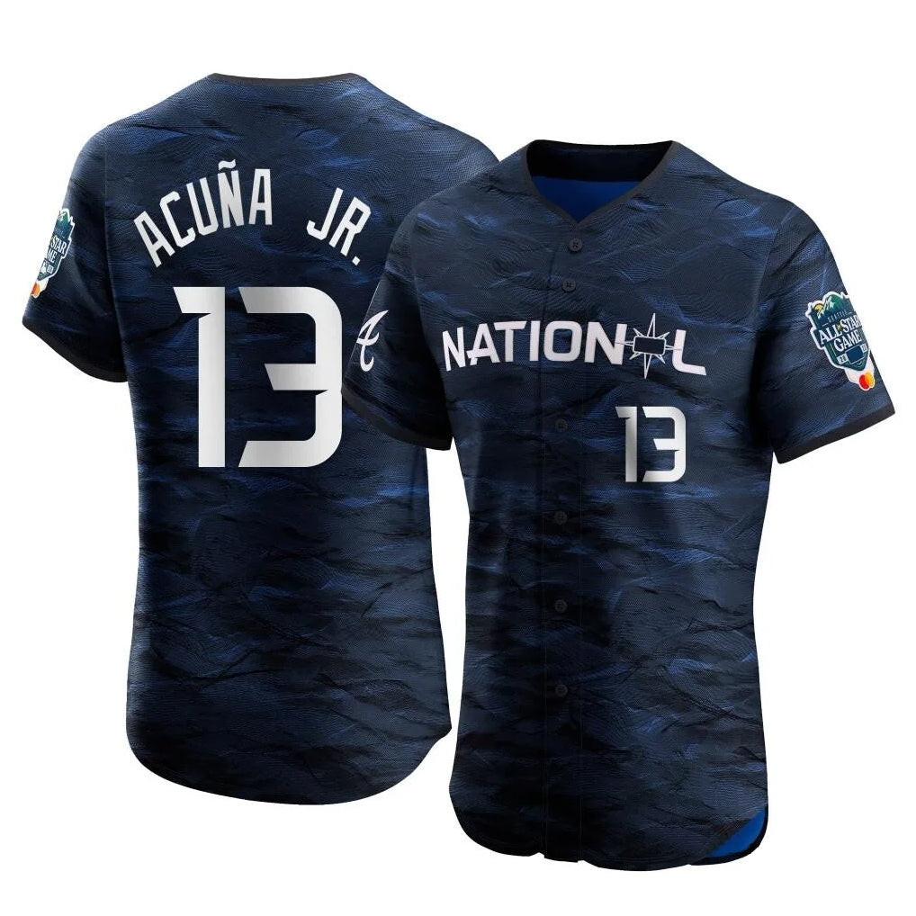 Atlanta Braves #13 Ronald Acuna Jr Player Royal Fedasgoge National League All-Star Limited Elite Home Game Stitched Jerseys