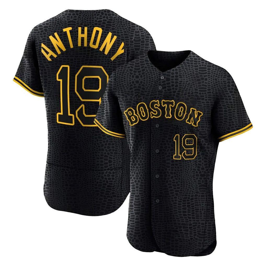 Boston Red Sox #19 Roman Anthony Player Black Fedasgoge Snake Skin City Limited Elite Home Stitched Jerseys