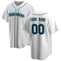 Custom Seattle Mariners White Fedasgoge Home Replica Jersey