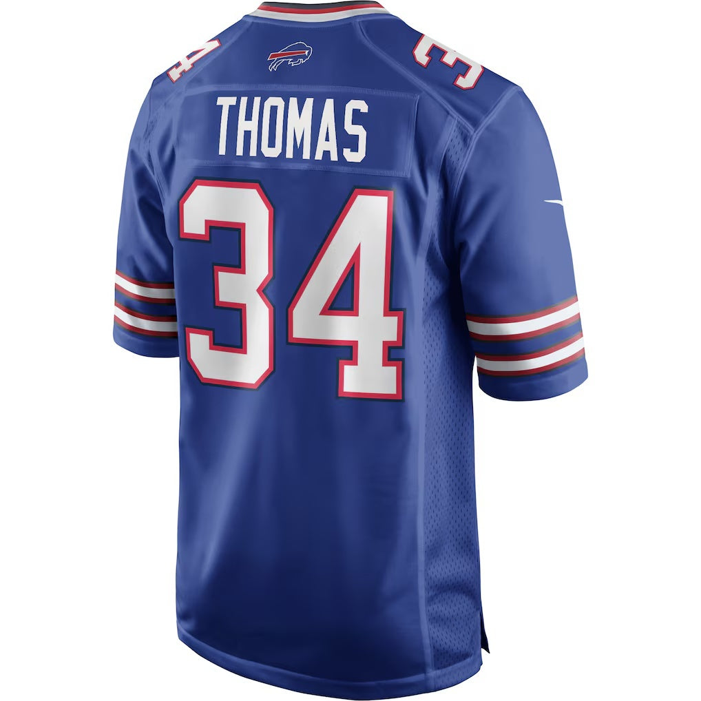 B.Bills #34 Thurman Thomas Royal Fedasgoge Game Retired Player Jersey