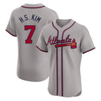 Atlanta Braves #7 Ha-Seong Kim Player Gray Fedasgoge Limited Elite Home Game Stitched Jerseys