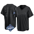 Los Angeles Dodgers #22 Clayton Kershaw Player Black Fedasgoge World Series Meet Pitch Fashion T-shirt Stitched Jerseys