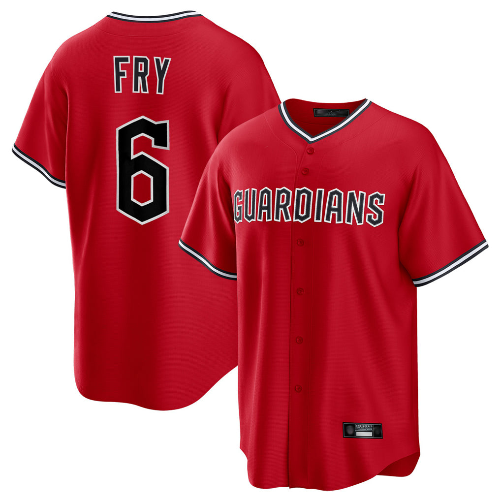 Cleveland Guardians #6 David Fry Player Red Fedasgoge Home Game Stitched Jerseys