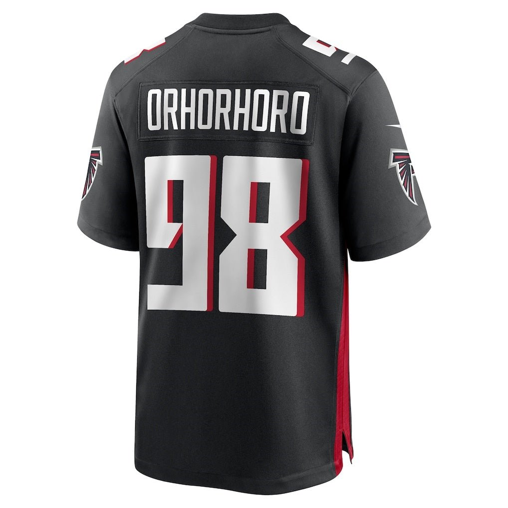 A.Falcons #98 Ruke Orhorhoro Black Fedasgoge Team Game Jersey