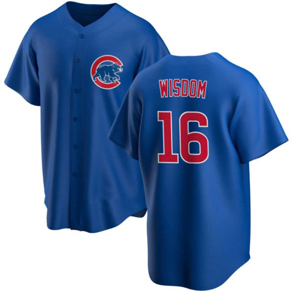 Chicago Cubs #16 Patrick Wisdom Blue Fedasgoge Cool Base Stitched Jersey