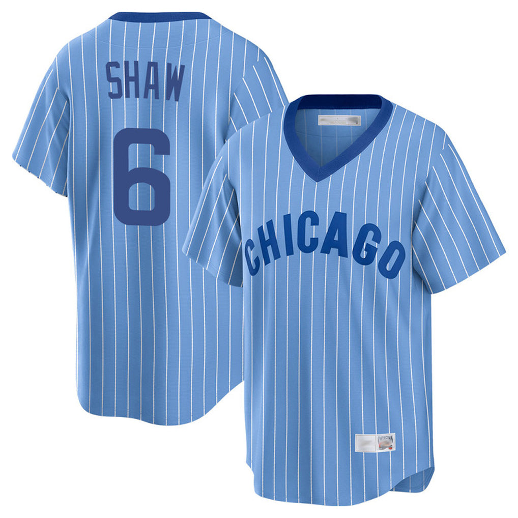 Chicago Cubs #6 Matt Shaw Player Blue Fedasgoge T-shirt Cooperstown Collection Limited Stitched Jerseys