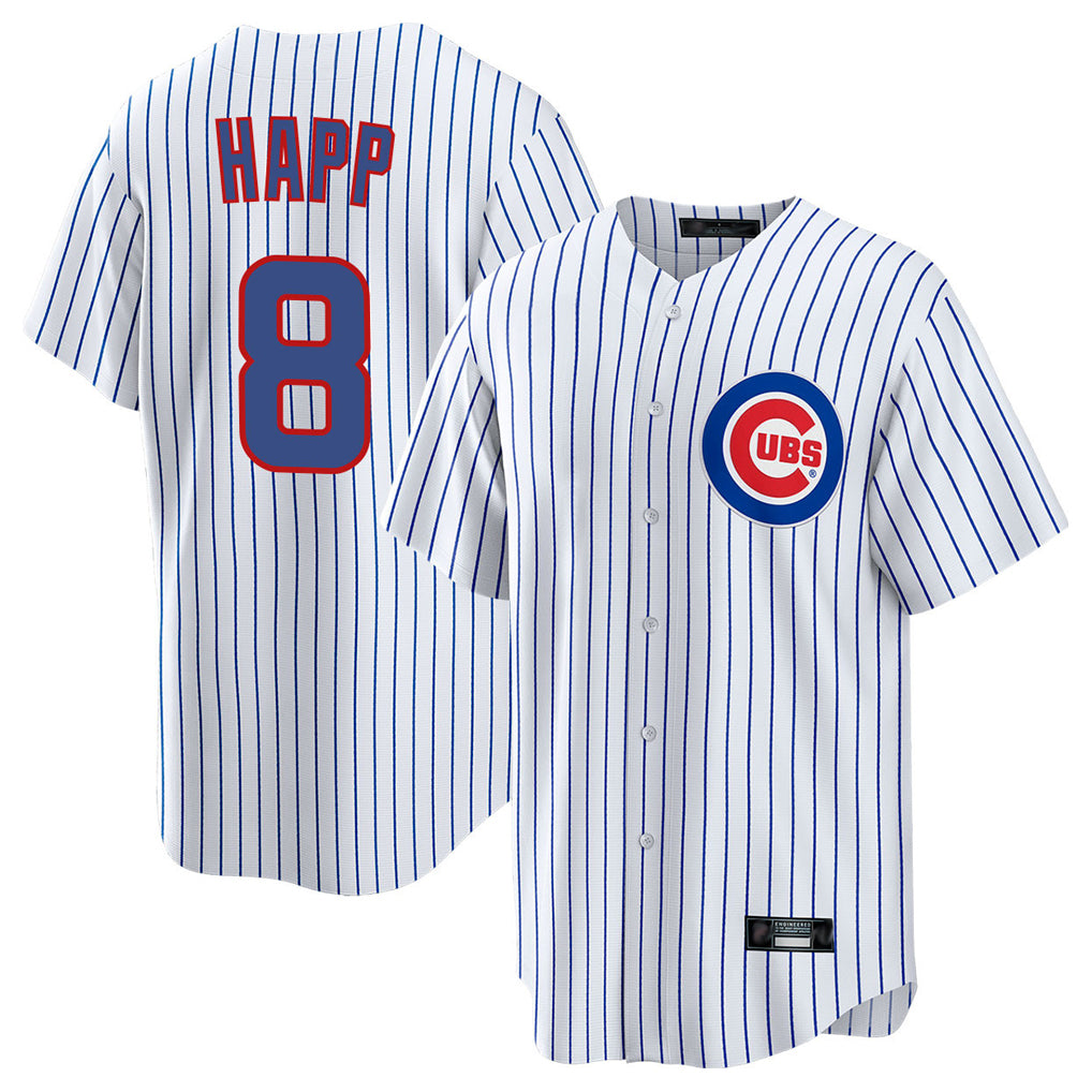 Chicago Cubs #8 Ian Happ Player White Fedasgoge Game Home Stitched Jerseys