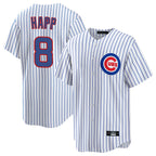 Chicago Cubs #8 Ian Happ Player White Fedasgoge Game Home Stitched Jerseys