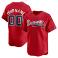 Custom Atlanta Braves Red Fedasgoge Alternate Limited Jersey