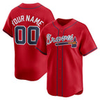 Custom Atlanta Braves Red Fedasgoge Alternate Limited Jersey