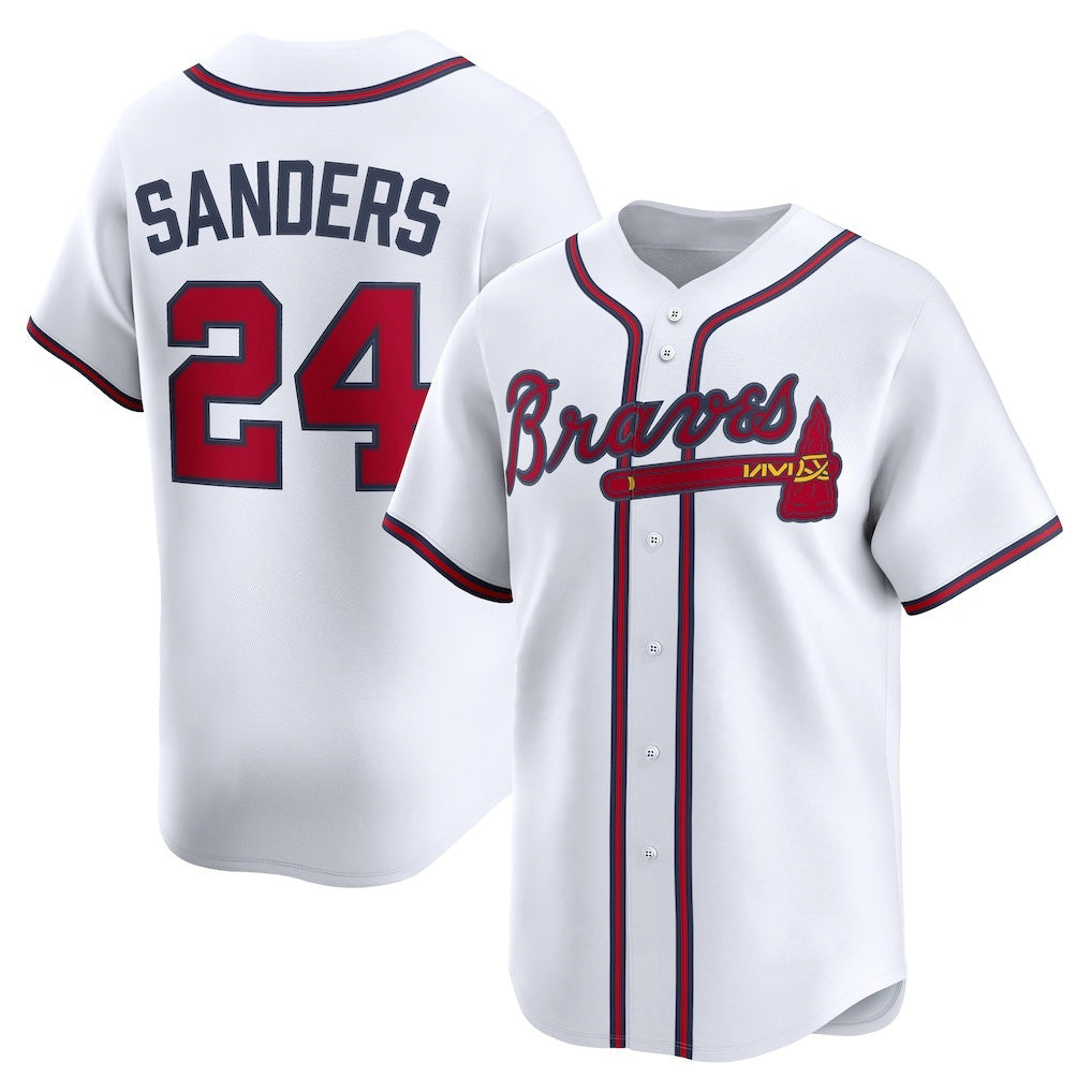 Atlanta Braves #24 Deion Sanders White Fedasgoge Limited Player Jersey