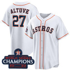 Houston Astros #27 Jose Altuve White Fedasgoge 2022 World Series Champions Home Stitched Jersey