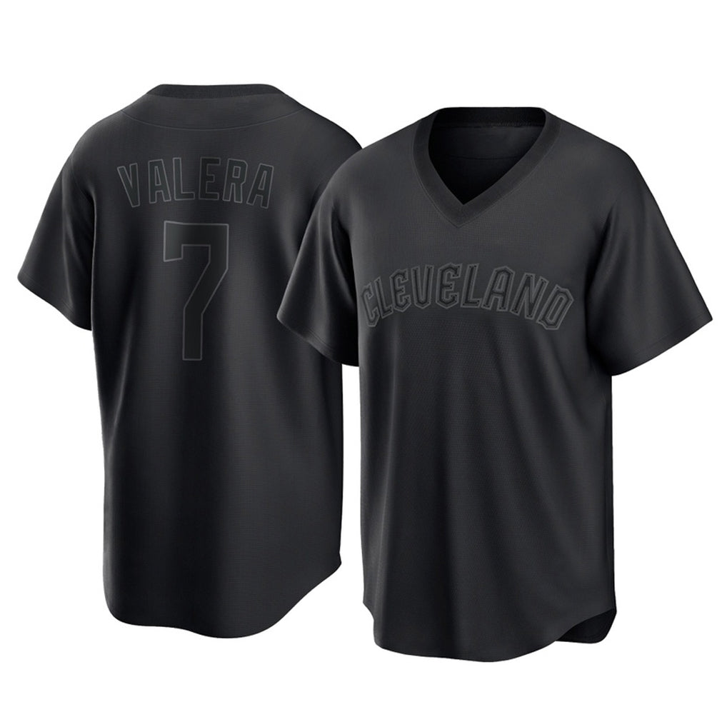 Cleveland Guardians #7 George Valera Player Black Fedasgoge T-shirt Home Game Stitched Jerseys