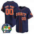 Custom Houston Astros Orbit Patch Vapor Premier Limited Jersey ¨C Navy Fedasgoge