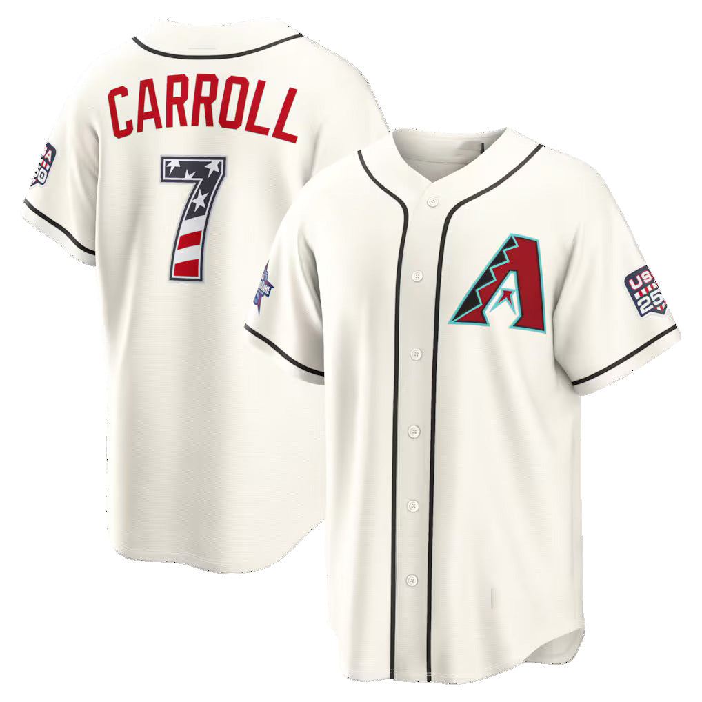 Arizona Diamondbacks #7 Corbin Carroll 2026 All-Star Edition Stars & Stripes Cream Fedasgoge Stadium Jersey
