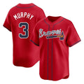 Atlanta Braves #3 Dale Murphy Player Red Fedasgoge Limited Home Game Stitched Jerseys