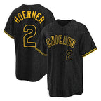 Chicago Cubs #2 Nico Hoerner Player Black Fedasgoge Snake Skin City Game Stitched Jerseys
