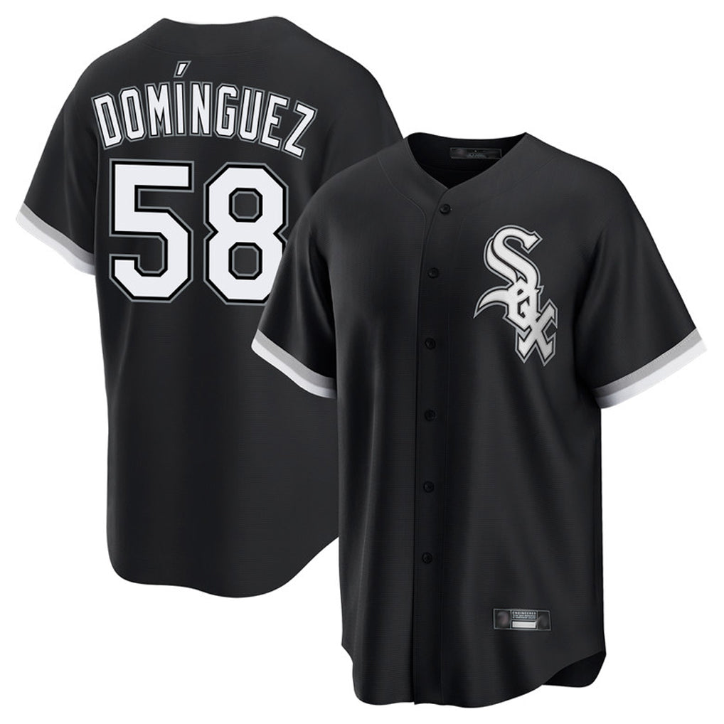 Chicago White Sox #58 Seranthony Dominguez Player Black Fedasgoge Home Game Stitched Jerseys