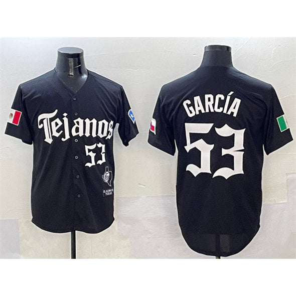 Texas Rangers #53 Adolis Garc¨ªa Black Fedasgoge Mexico 2025 Vapor Premier Limited Stitched Jersey