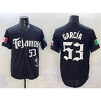 Texas Rangers #53 Adolis Garc¨ªa Black Fedasgoge Mexico 2025 Vapor Premier Limited Stitched Jersey