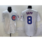 Chicago Cubs #8 Ian Happ White Fedasgoge Cool Base Stitched Jersey