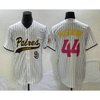 San Diego Padres #44 Joe Musgrove White Fedasgoge Pinstripe 2023 City Connect Cool Base Stitched Jersey 2