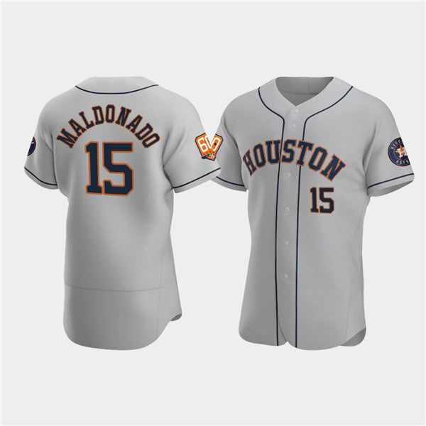Houston Astros #15 Mart¨ªn Maldonado Gray Fedasgoge 60th Anniversary Flex Base Stitched Jersey