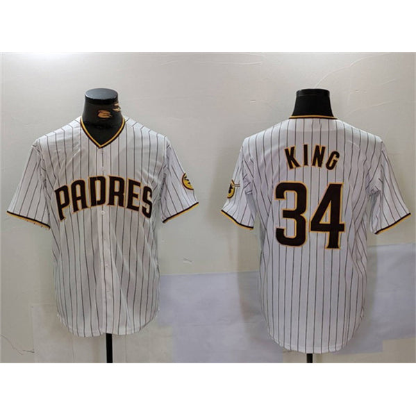 San Diego Padres #34 Michael King White Fedasgoge Cool Base Stitched Jersey