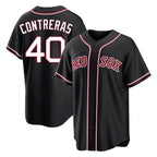 Boston Red Sox #40 Willson Contreras Player Black Fedasgoge Out Home Game Stitched Jerseys