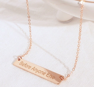 Petite Boutique Customizable Your Name Bar Necklace Personalized Mothers Day Gift Custom Jewelry 16K Plated Aniversary bridesmaid Gift for Women Gold Silver Rose Gold