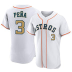 Houston Astros #3 Jeremy Pena Player Gold Fedasgoge Collection Limited Elite Home Stitched Jerseys