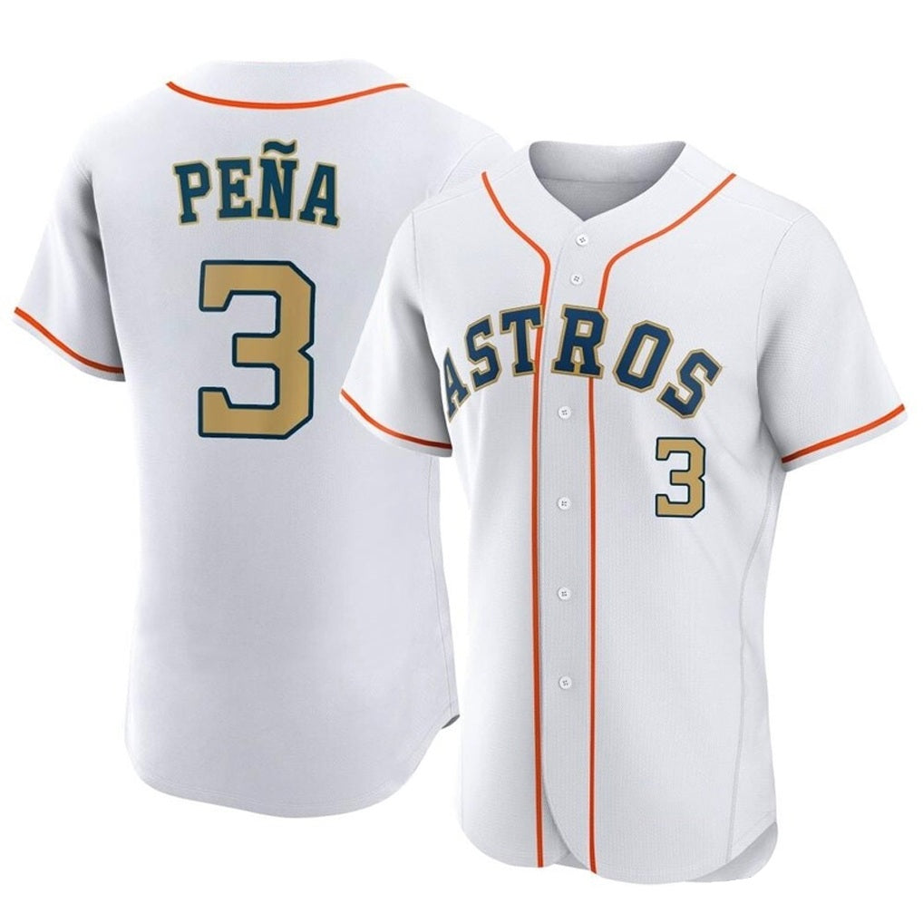 Houston Astros #3 Jeremy Pena Player Gold Fedasgoge Collection Limited Elite Home Stitched Jerseys