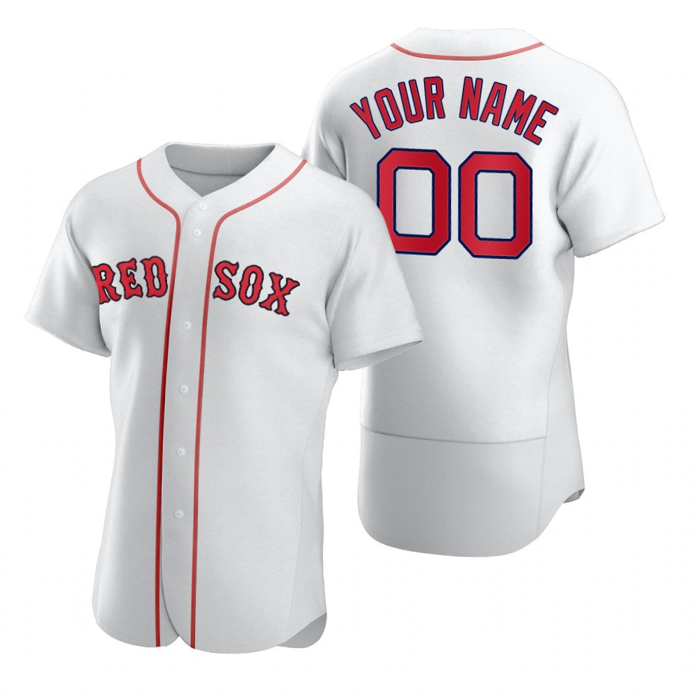 Custom Boston Red Sox White Fedasgoge 2020 Stitched Flex Base Jersey