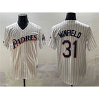 San Diego Padres #31 Dave Winfield White Fedasgoge Throwback With Patch Cool Base Stitched Jersey