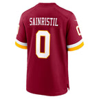 W.Commanders #0 Mike Sainristil Burgundy Fedasgoge Game Jersey