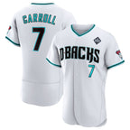 Arizona Diamondbacks #7 Corbin Carroll White Fedasgoge 2023 World Series Flex Base Stitched Jersey