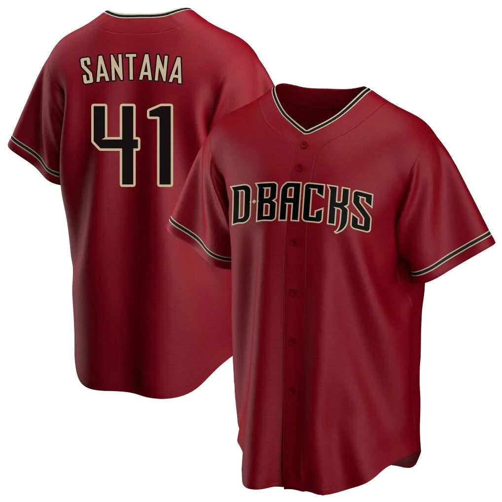 Arizona Diamondbacks #41 Carlos Santana Player Red Fedasgoge Home Game Stitched Jerseys