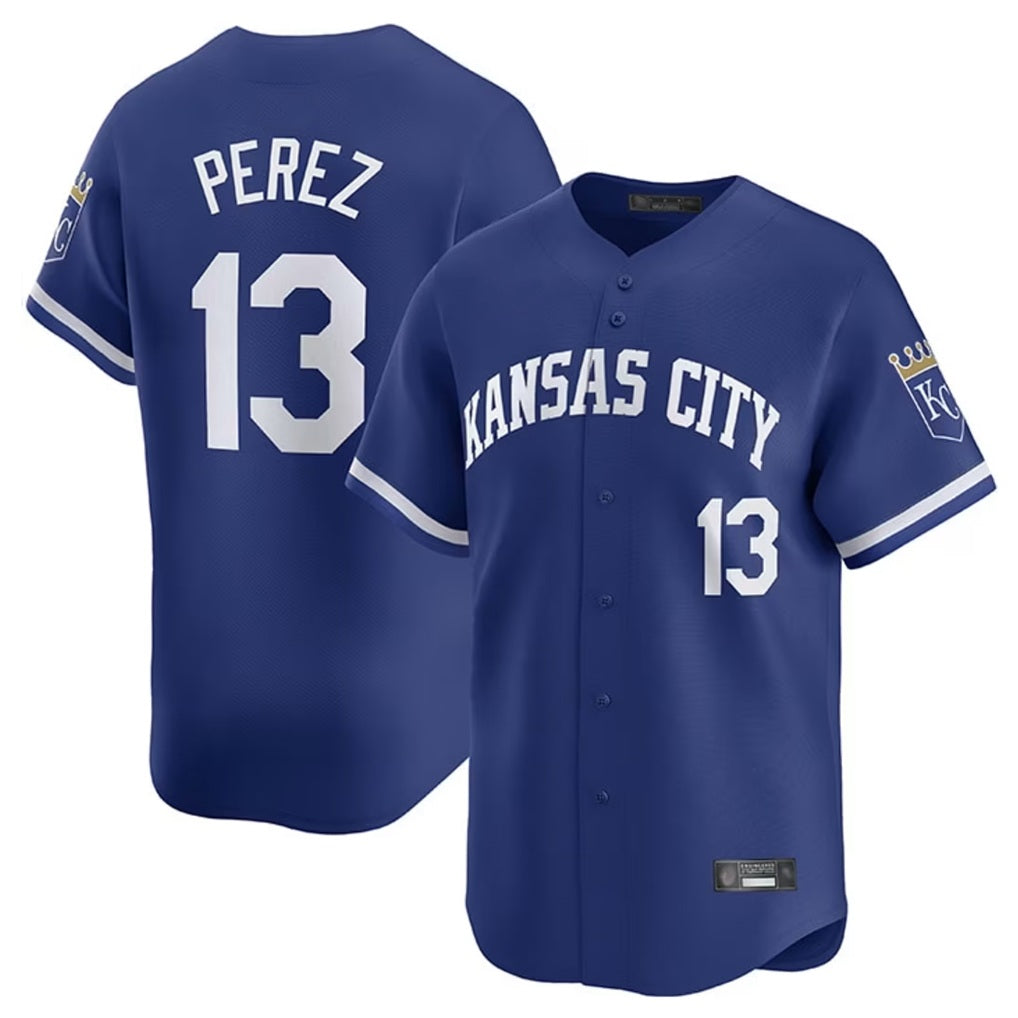 Kansas City Royals #13 Salvador Perez Player Royal Fedasgoge Limited Home Stitched Jerseys