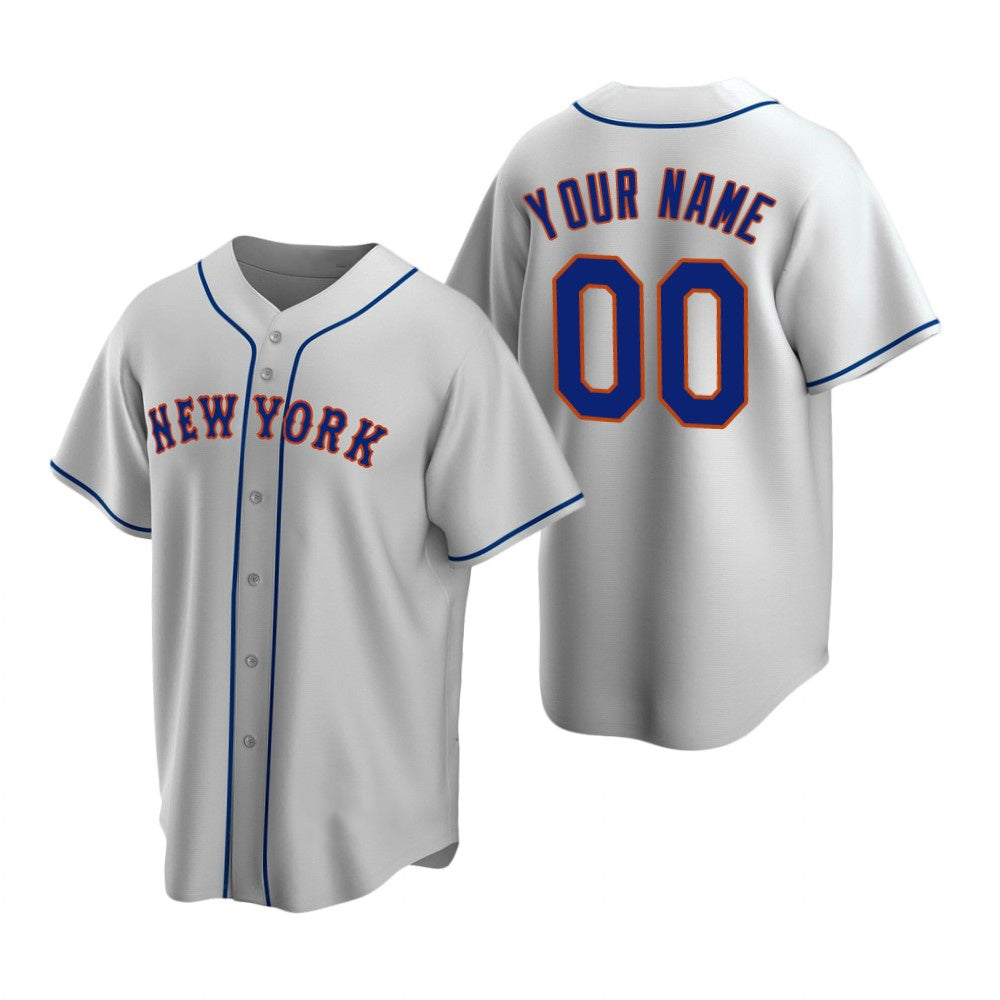 Custom New York Mets Gray Fedasgoge Stitched Cool Base Road Jersey