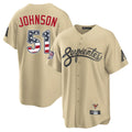 Arizona Diamondbacks #51 Randy Johnson Player Tan Fedasgoge USA 250 Fourth of July Home Game Stitched Jerseys