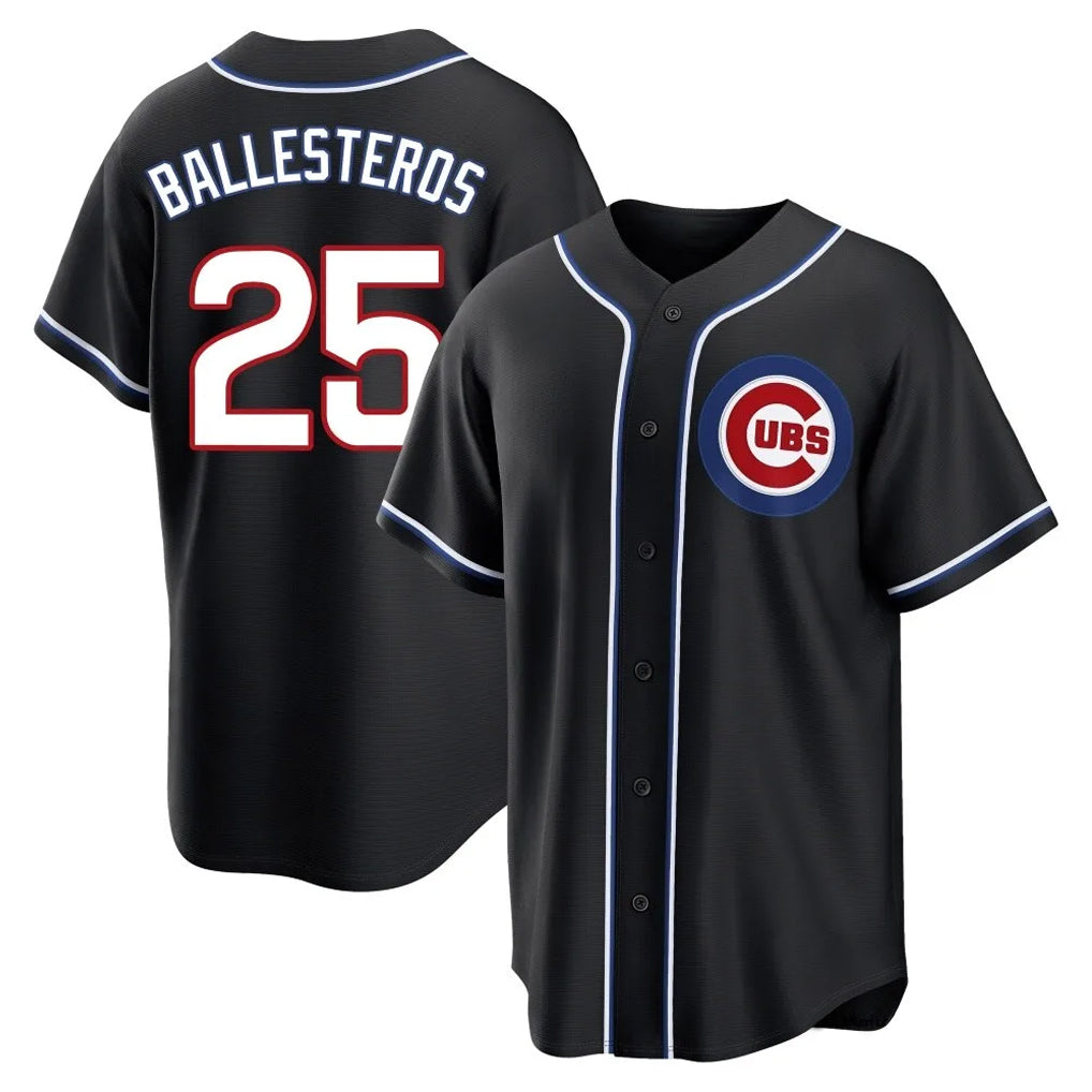 Chicago Cubs #25 Moises Ballesteros Player Black Fedasgoge Fashion Out Game Stitched Jerseys