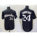 Milwaukee Brewers #24 William Contreras Black Fedasgoge 'Gothic 414 Shadows Edition' Vapor Premier Limited Stitched Jersey