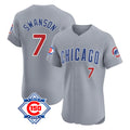 Chicago Cubs #7 Dansby Swanson Player Gray Fedasgoge Road 150th Anniversary Limited Elite Home Stitched Jerseys