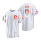 San Francisco Giants #9 Brandon Belt White Fedasgoge 2021 City Connect Cool Base Jersey
