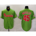 Philadelphia Phillies #45 Zack Wheeler Green Fedasgoge With Patch Stitched Cool Base Jersey