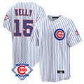 Chicago Cubs #15 Carson Kelly Player White Fedasgoge 150th Anniversary Home Game Stitched Jerseys