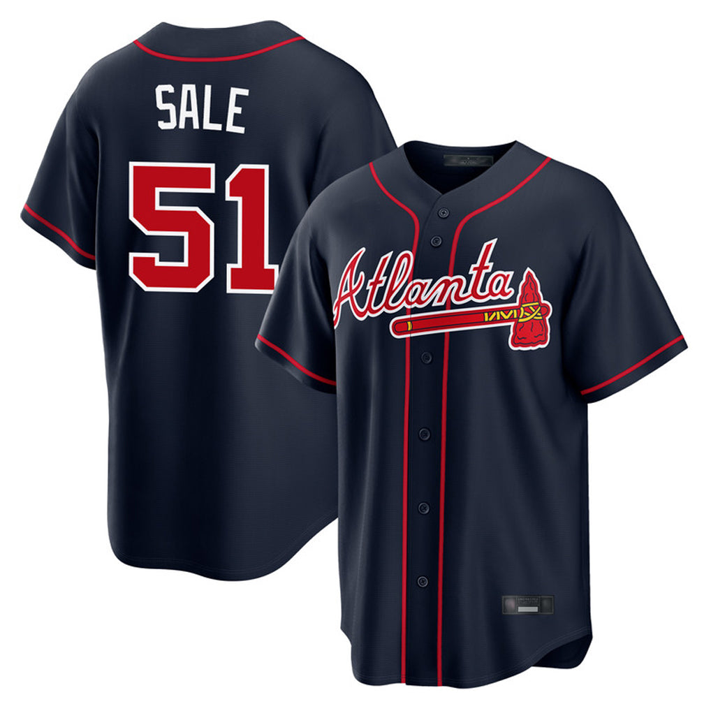 Atlanta Braves #51 Chris Sale Player Navy Fedasgoge Home Game Stitched Jerseys