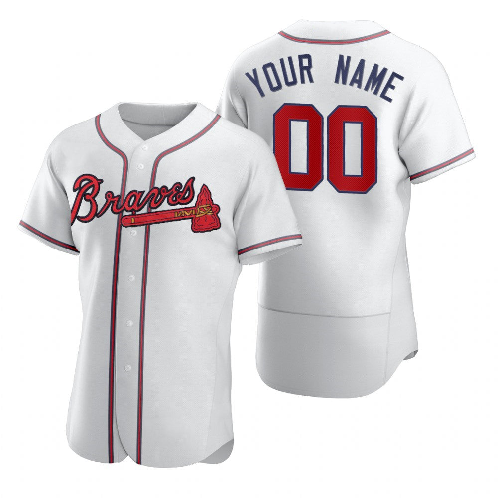 Custom Atlanta Braves White Fedasgoge 2020 Stitched Flex Base Jersey