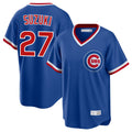 Chicago Cubs #27 Seiya Suzuki Player Royal Fedasgoge T-shirt Cooperstown Collection Limited Stitched Jerseys