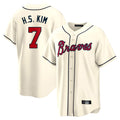 Atlanta Braves #7 Ha-Seong Kim Player Cream Fedasgoge Home Game Stitched Jerseys